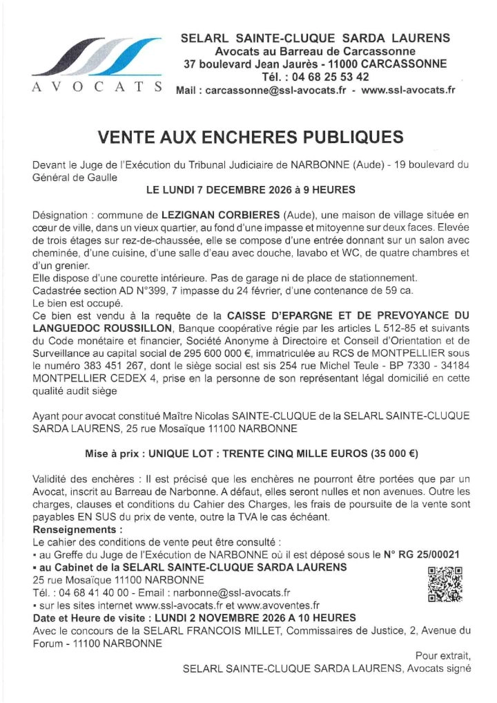 Maison de village avec courette int&eacute;rieure - 7 Impasse du 24 f&eacute;vrier - LEZIGNAN-CORBIERES